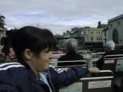 Dawn's daughter Kimberley on Double Decker bus, on our Cardiff, Wales tour Sept 99