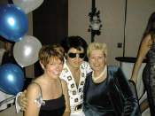 Dawn, Elvis and Tania at Christmas party 99
